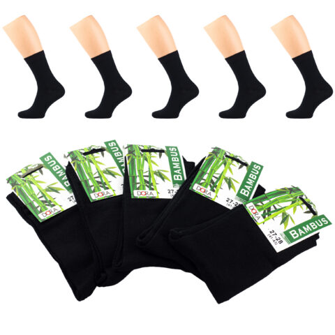 5X SKARPETKI SKARPETY BAMBUSOWE MĘSKIE CZARNE PREMIUM 41-43