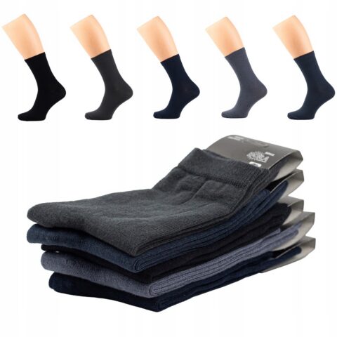 5X SKARPETKI SKARPETY BAWEŁNIANE GARNITUROWE MĘSKIE CIEMNY MIX 41-43
